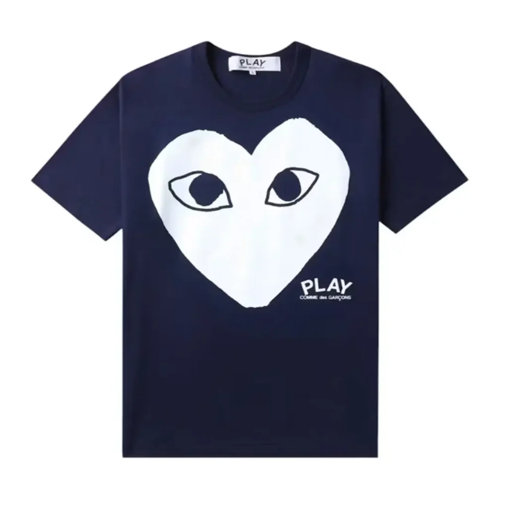 Comme des Garcons PLAY Big Heart Logo Tee Navy Front