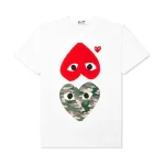 Comme des Garcons PLAY Play Camouflage Mirror Heart T-shirt Front