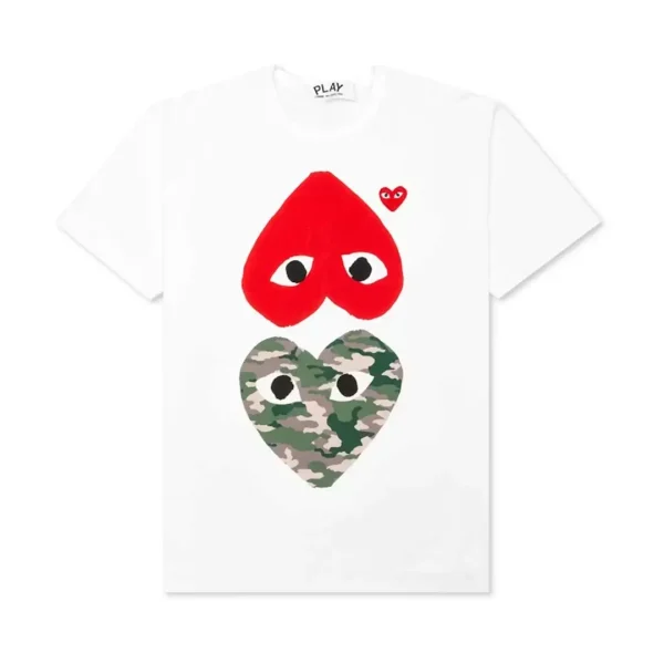 Comme des Garcons PLAY Play Camouflage Mirror Heart T-shirt Front