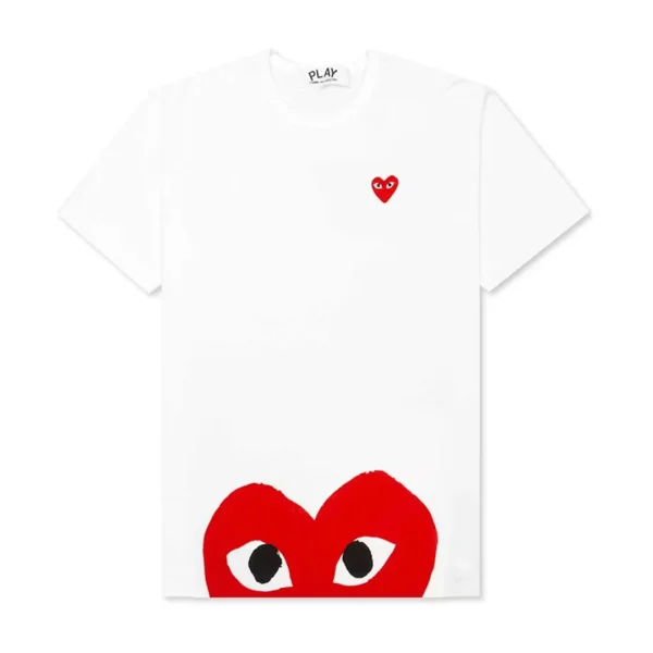 Comme des Garcons PLAY Play Red Half Heart T-shirt White Front