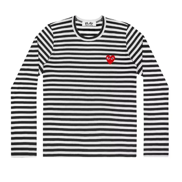 Comme des Garcons PLAY Play Striped Long Sleeve T-shirt Front