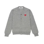 Comme des Garcons x Invader Pixelwappen Cardigan Light Grey Front