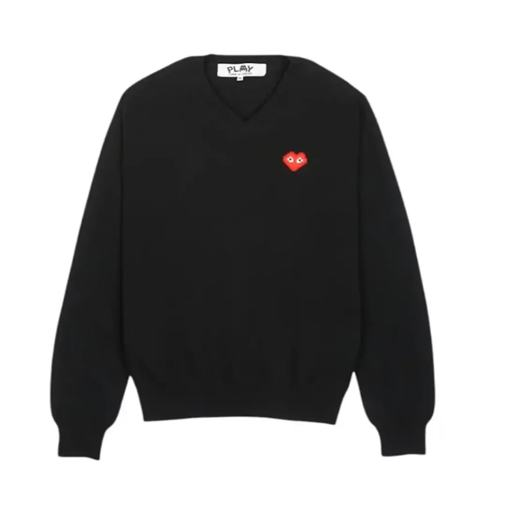 Comme des Garcons x Invader Pixelwappen V Neck Pullover Knitwear Front