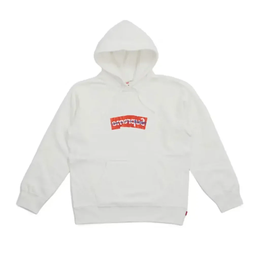 Supreme Comme Des Garcons SHIRT Box Logo Hooded Sweatshirt White Front