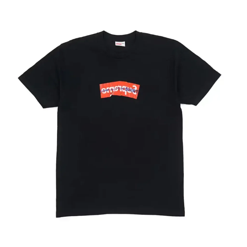 Supreme Comme Des Garcons SHIRT Box Logo Tee Black Front