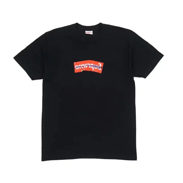 Supreme Comme Des Garcons SHIRT Box Logo Tee Black Front