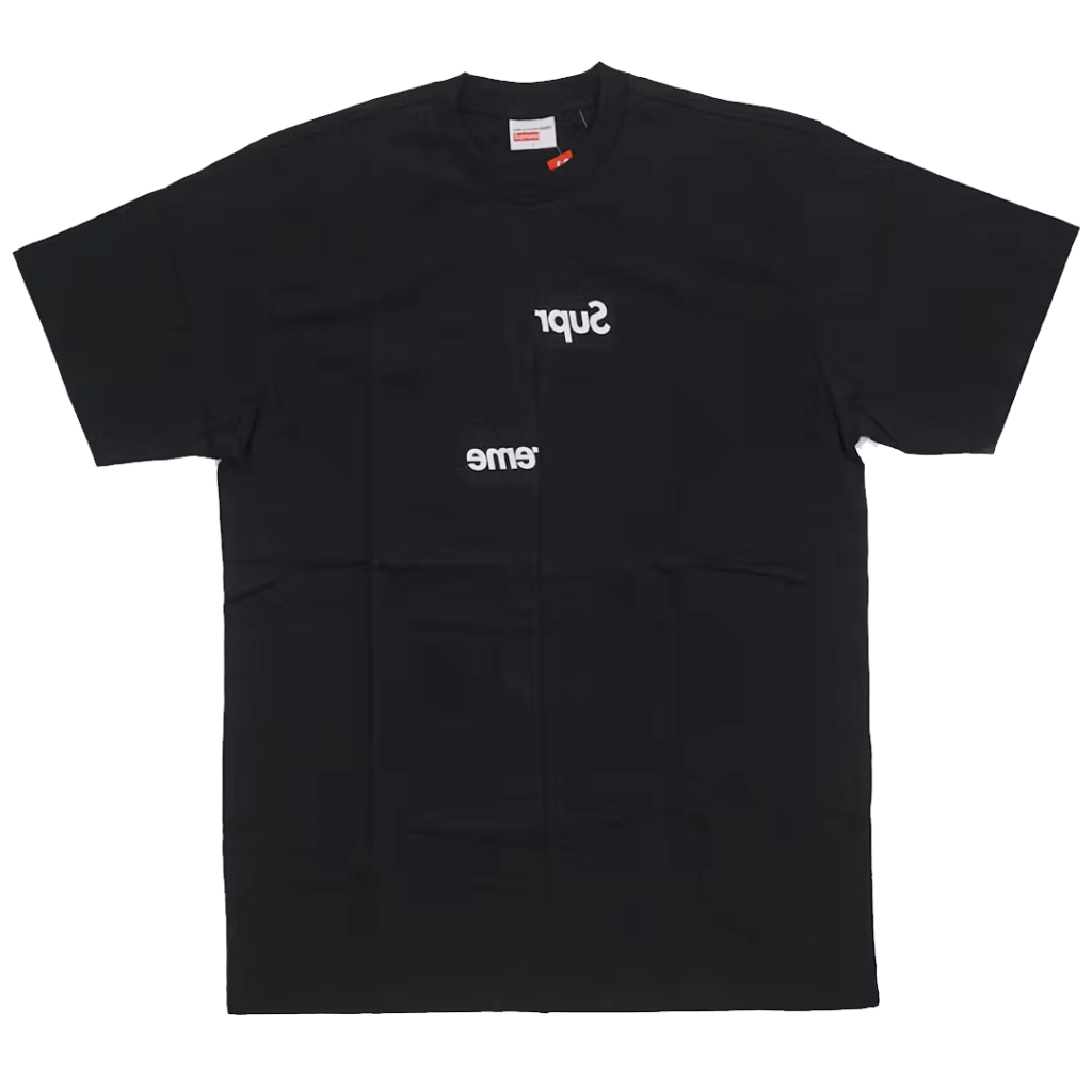 Supreme Comme des Garcons SHIRT Split Box Logo Tee Black Fornt