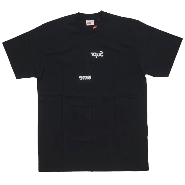 Supreme Comme des Garcons SHIRT Split Box Logo Tee Black Fornt
