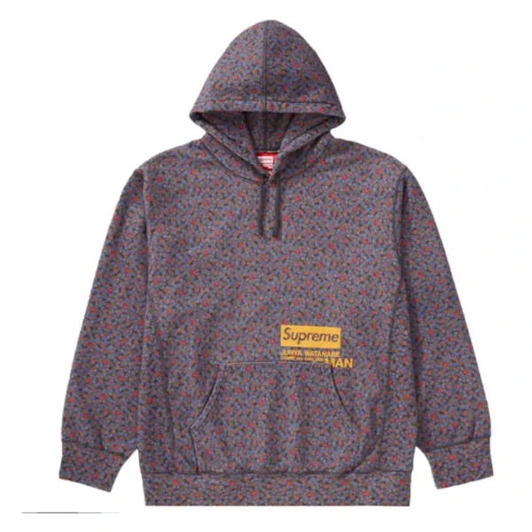 Supreme JUNYA WATANABE CDG MAN Hooded Sweatshirt Black Flowers Front