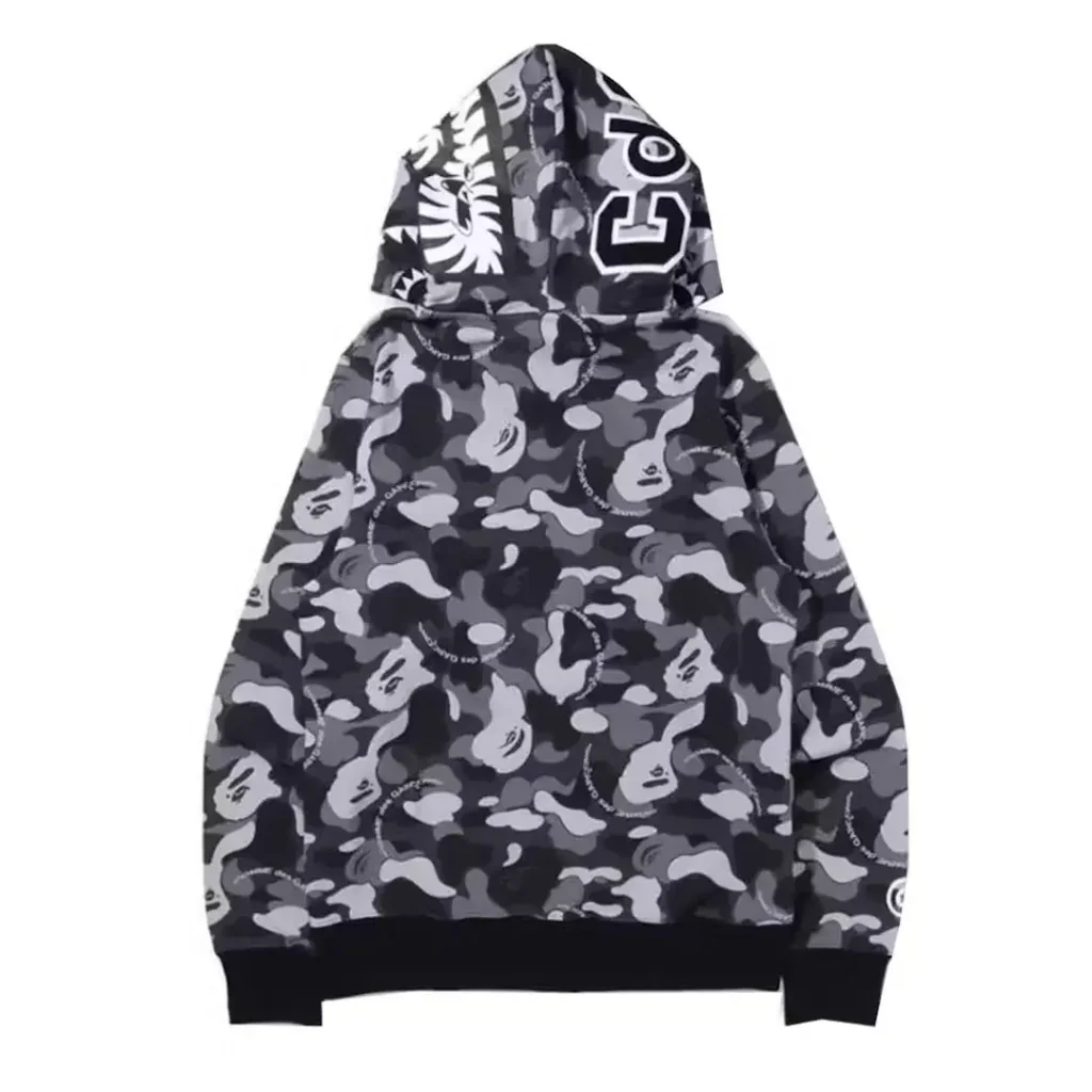 BAPE x Comme des Garcons Osaka Shark Full Zip Hoodie Black Back