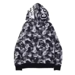 BAPE x Comme des Garcons Osaka Shark Full Zip Hoodie Black Back