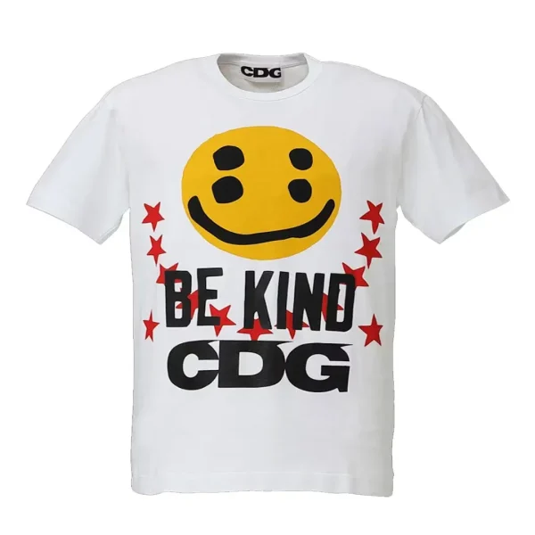 Cactus Plant Flea Market x CDG Smiley Face Be Kind T-shirt White Front