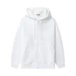Comme des Garcons PLAY Heart Emblem Zip-Up Hoodie White Red Front