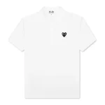 Comme des Garcons PLAY Play Black Emblem Polo White Front