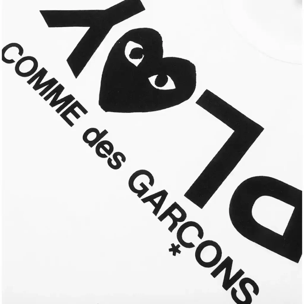 Comme des Garcons PLAY Play Inverted Text T-shirt White Back
