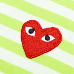 Comme des Garcons PLAY Play Pastelle Striped LS T-shirt Green White Back