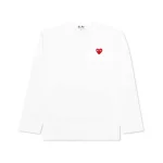 Comme des Garcons PLAY Play Red Emblem LS T-shirt White Front