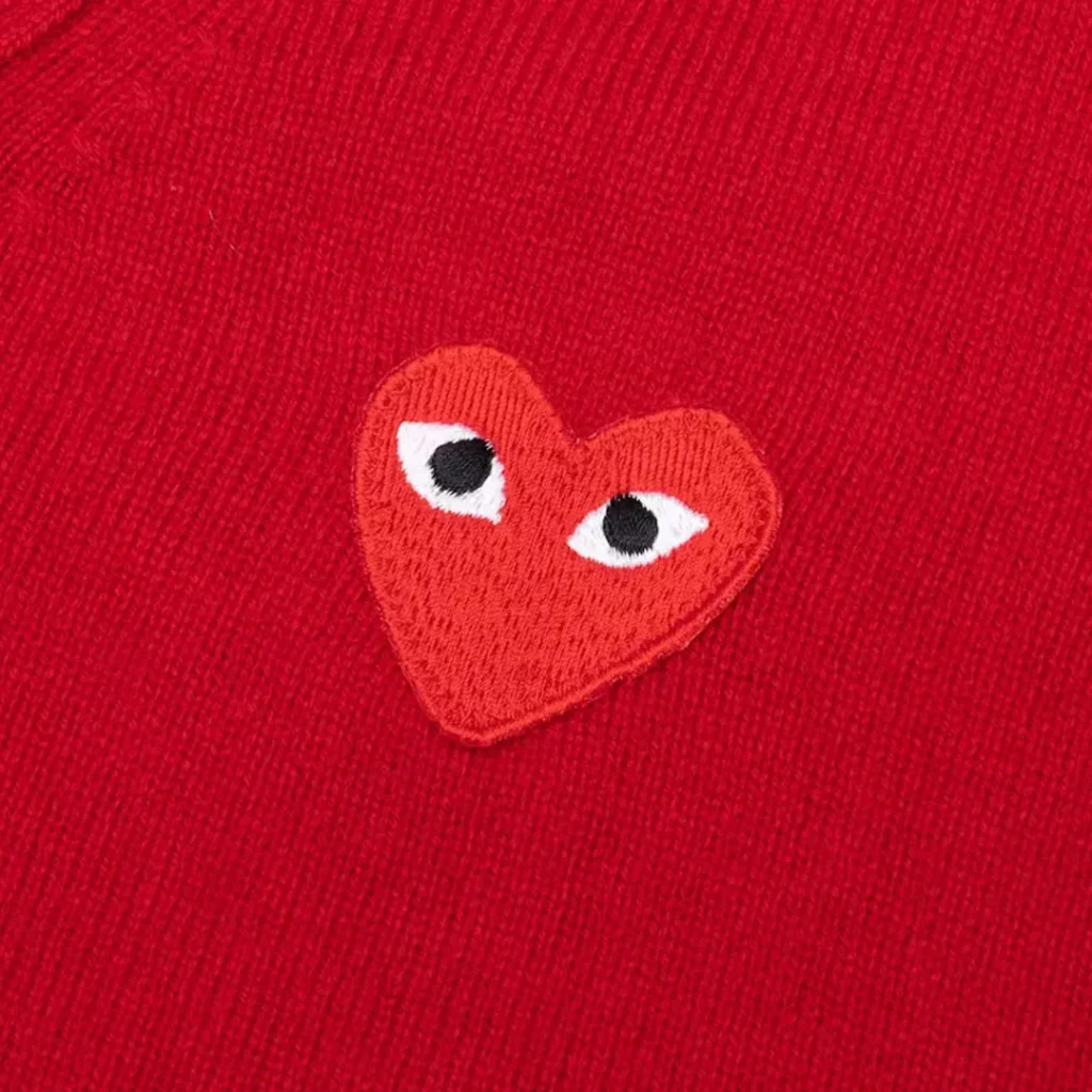 Comme des Garcons PLAY Play Red Heart Knit Cardigan Sweater Red Back