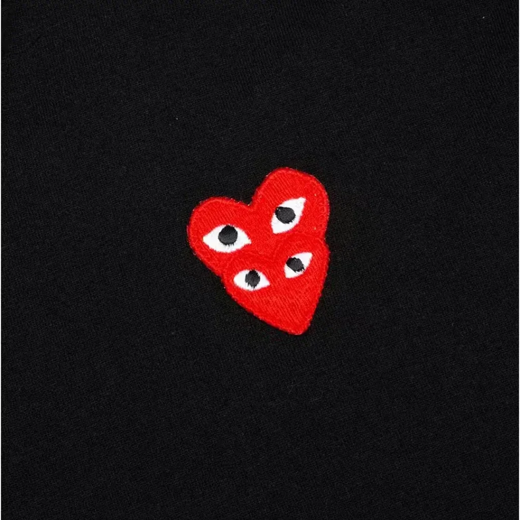Comme des Garcons PLAY Play Red Stacked Heart LS T-shirt Black Half