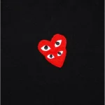 Comme des Garcons PLAY Play Red Stacked Heart LS T-shirt Black Half