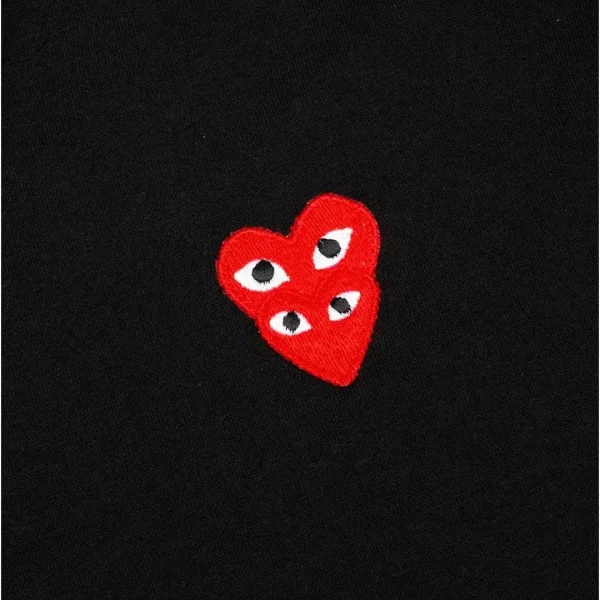 Comme des Garcons PLAY Play Red Stacked Heart LS T-shirt Black Half