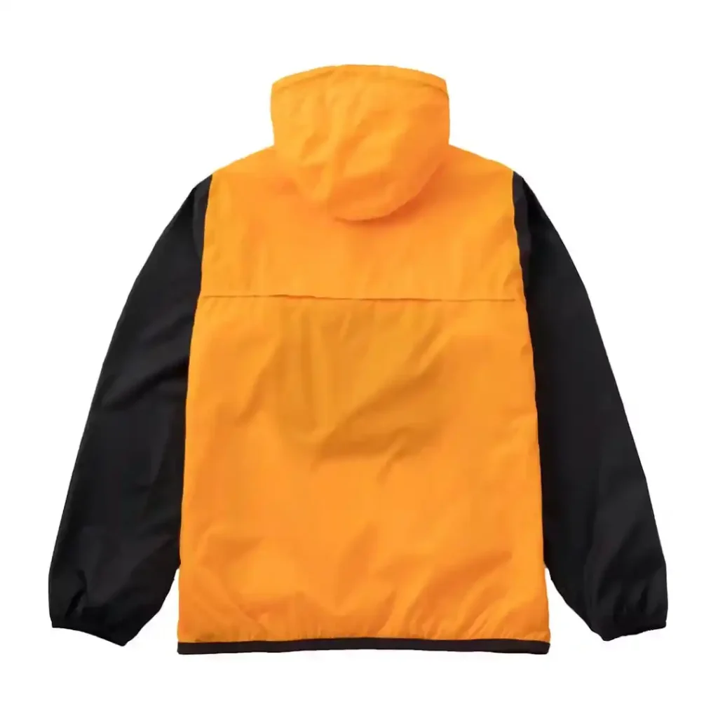 Comme des Garcons PLAY Play x K-Way Logos Half Zip Jacket Orange Black Back