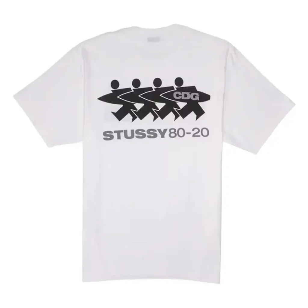 Stussy x CDG Surfman T-shirt White Back