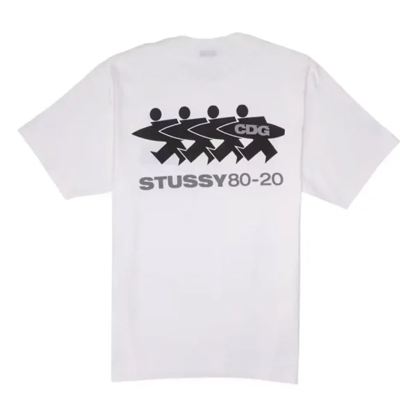 Stussy x CDG Surfman T-shirt White Back