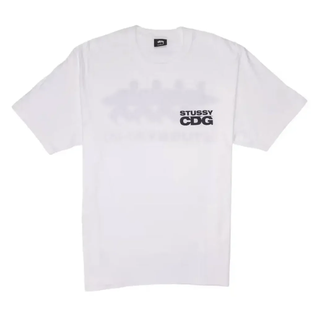 Stussy x CDG Surfman T-shirt White Front