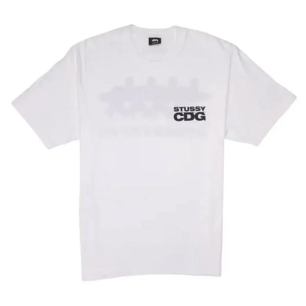 Stussy x CDG Surfman T-shirt White Front