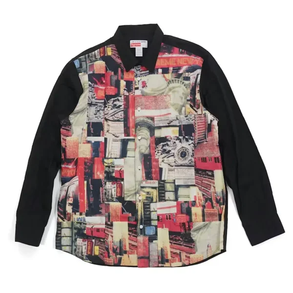 Supreme Comme des Garcons SHIRT Patchwork Button Up Shirt Front