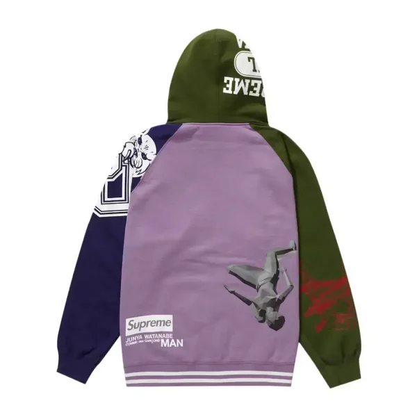 Supreme JUNYA WATANABE CDG MAN Zip Up Hooded Sweatshirt Violet Back
